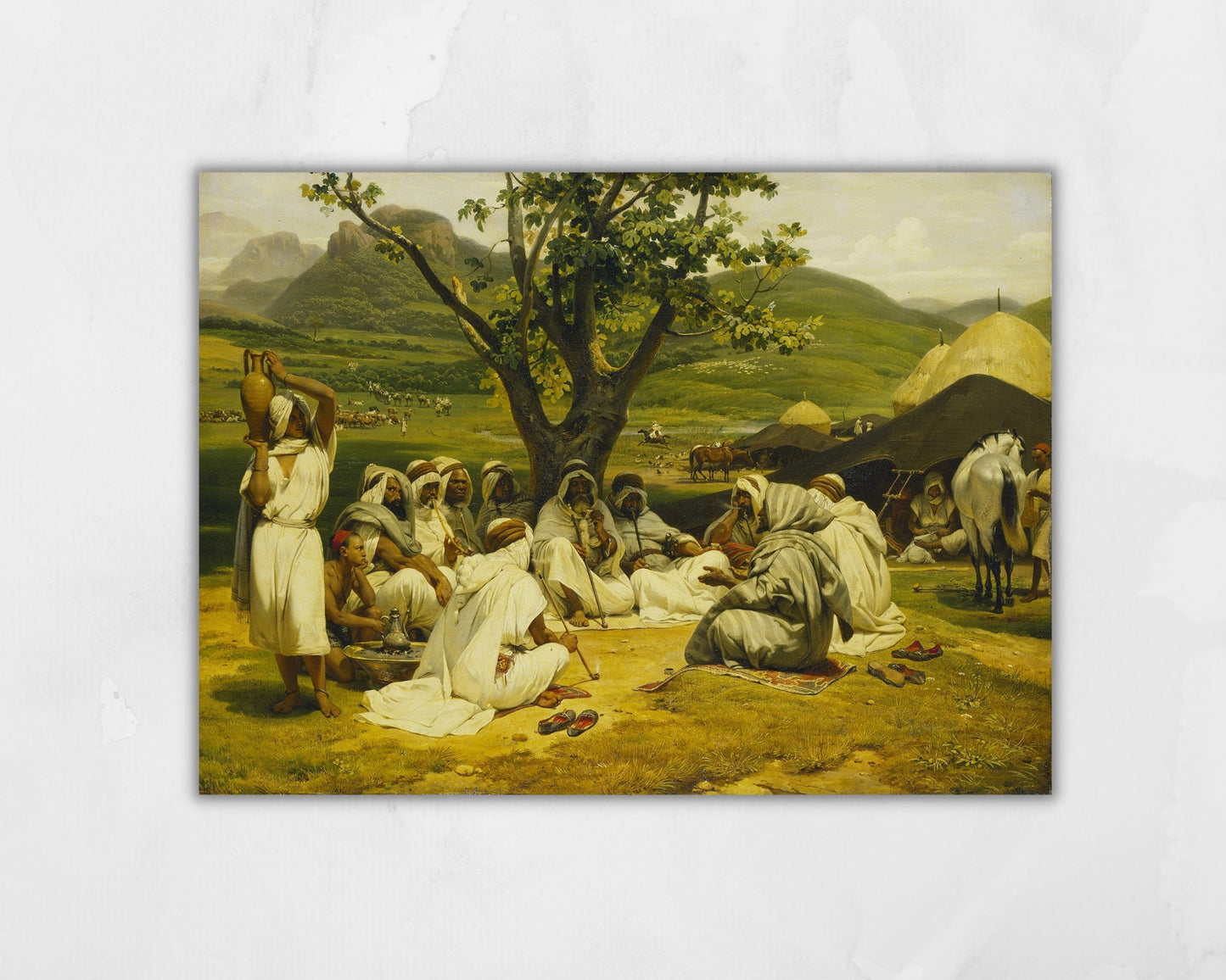 The Arab Tale Teller Painting by Horace Vernet Art Print reproduction