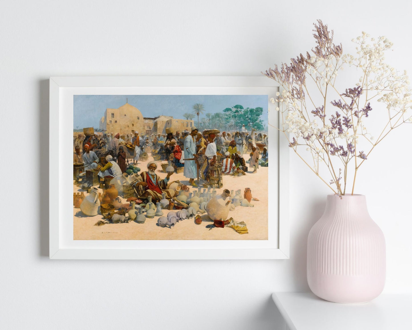 The Pottery Seller by Alphons Leopold Art Print Reproduction white frame