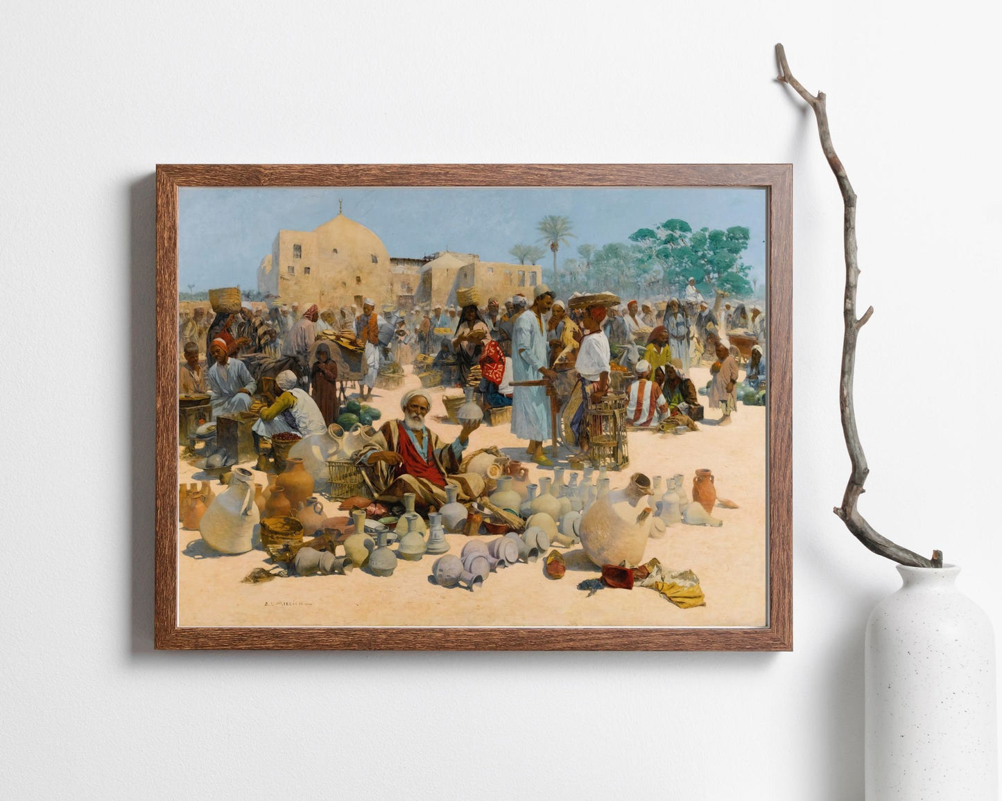 The Pottery Seller by Alphons Leopold Art Print Reproduction wood frame