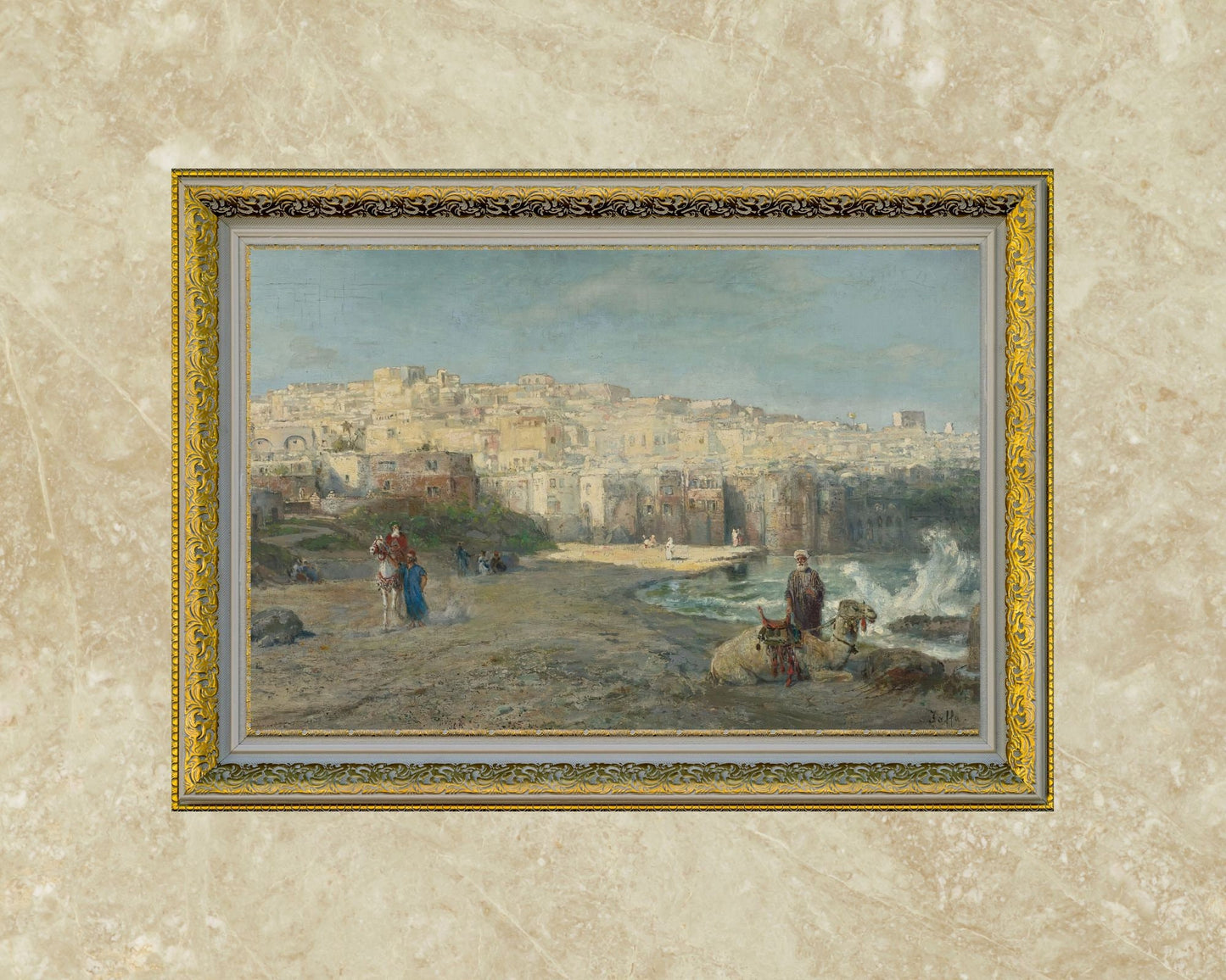 A Port of Jaffa Painting by Pierre Tetar Art Print Reproduction
