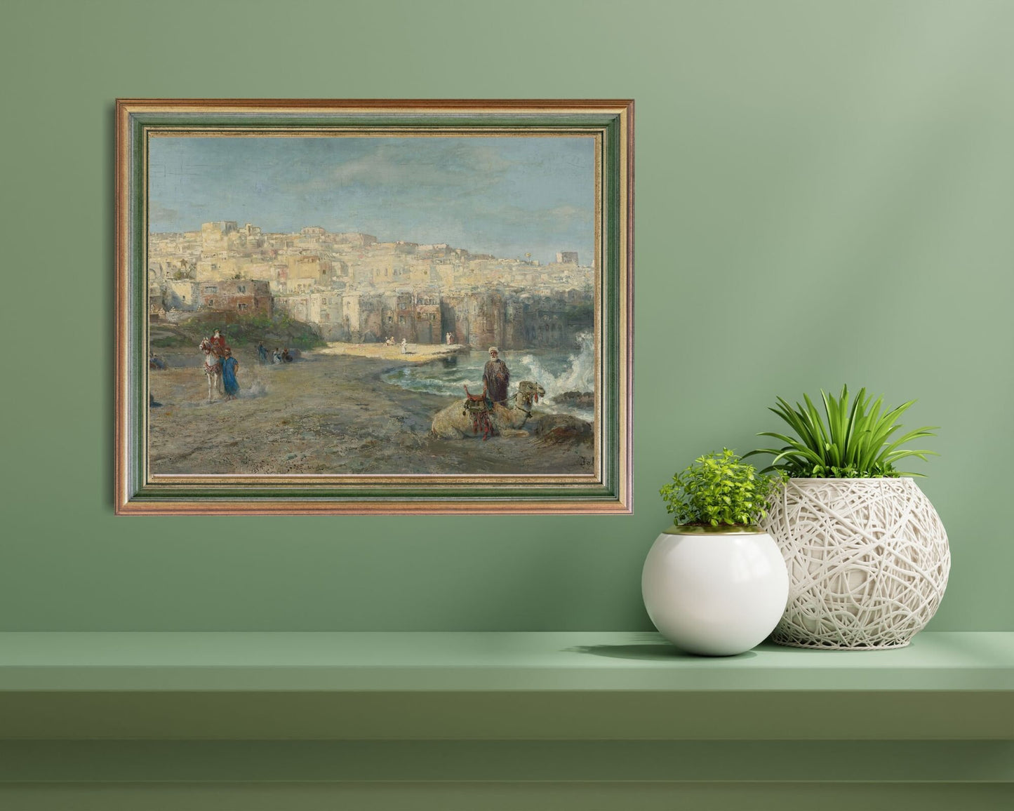 A Port of Jaffa Painting by Pierre Tetar Art Print