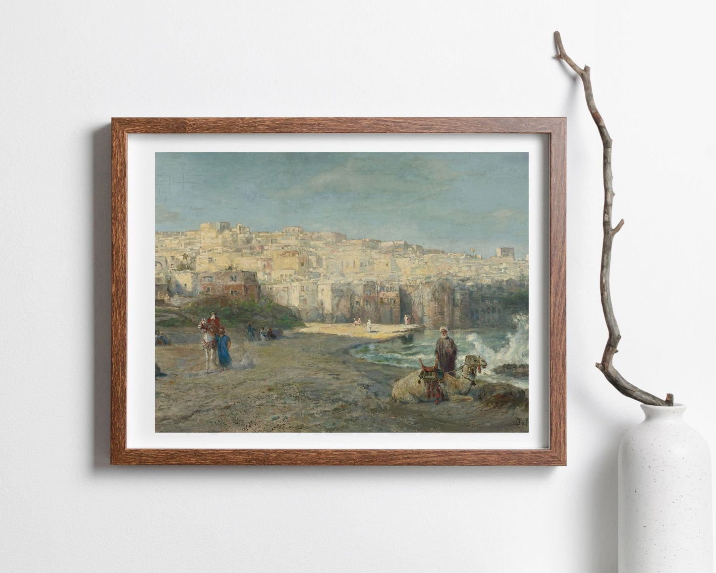 A Port of Jaffa Painting by Pierre Tetar Art Print Reproduction wood frame