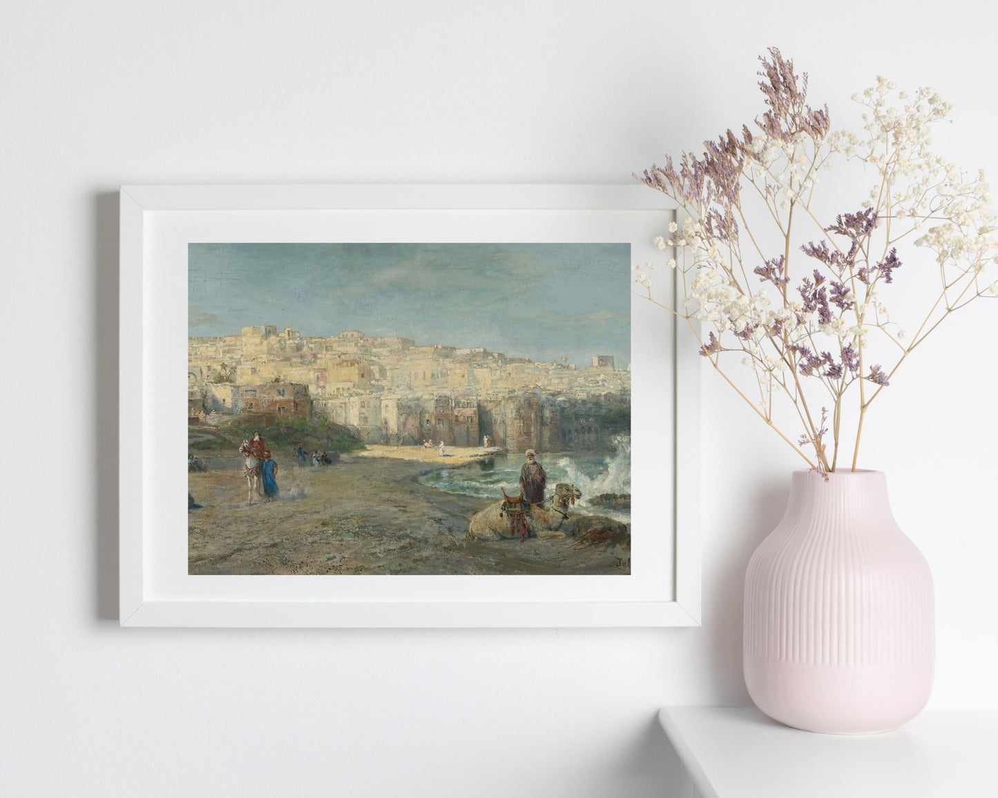 A Port of Jaffa Painting by Pierre Tetar Art Print Reproduction white frame