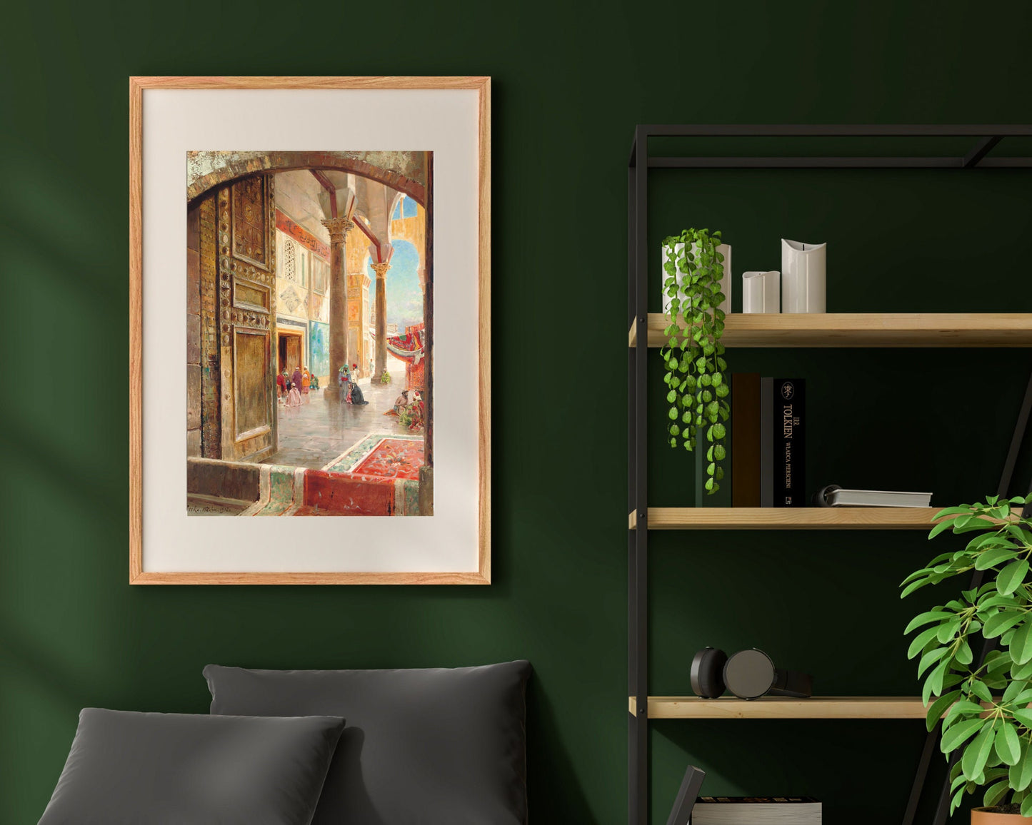 The Great Umayyad Mosque Painting by Gustav Bauernfeind Wall Art Print framed