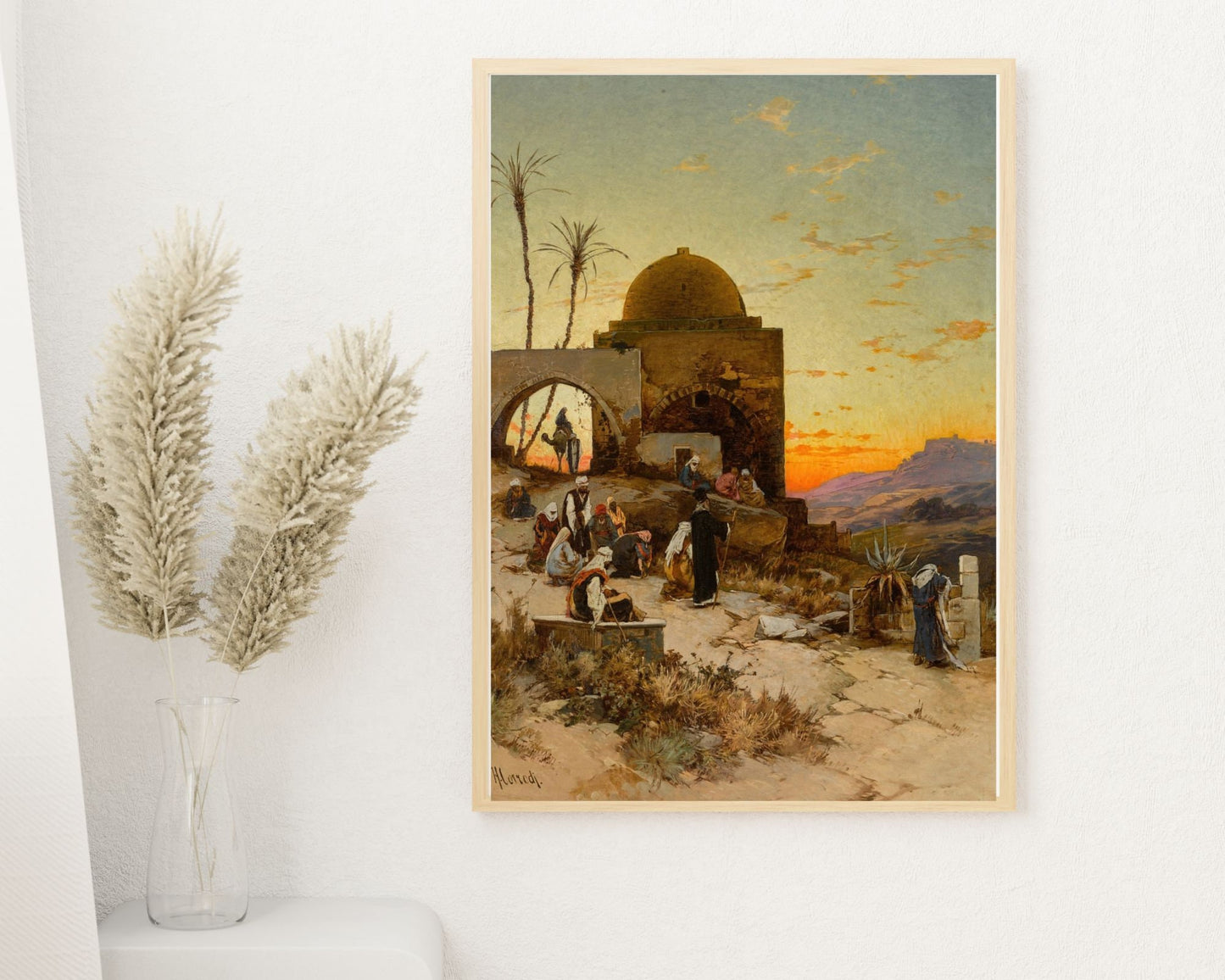Evening Prayers Outside Jerusalem by Hermann Corrodi Wall Art Print