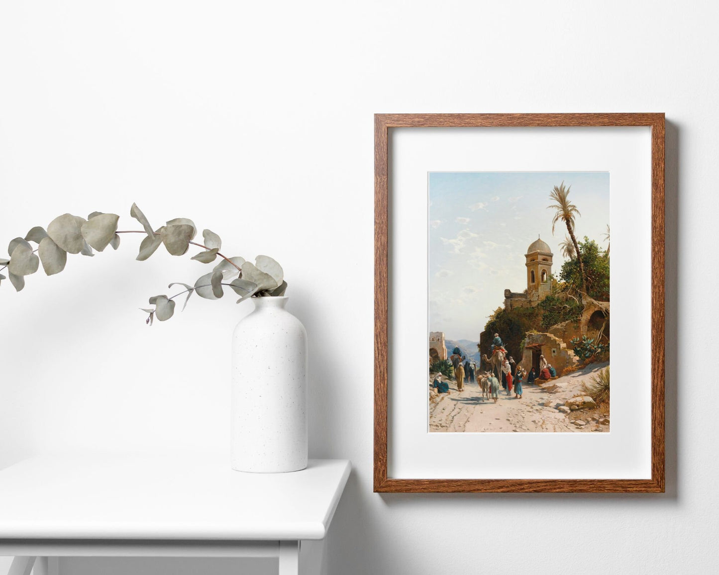 On the Road to Jerusalem Painting by Hermann David Art Print wood framed