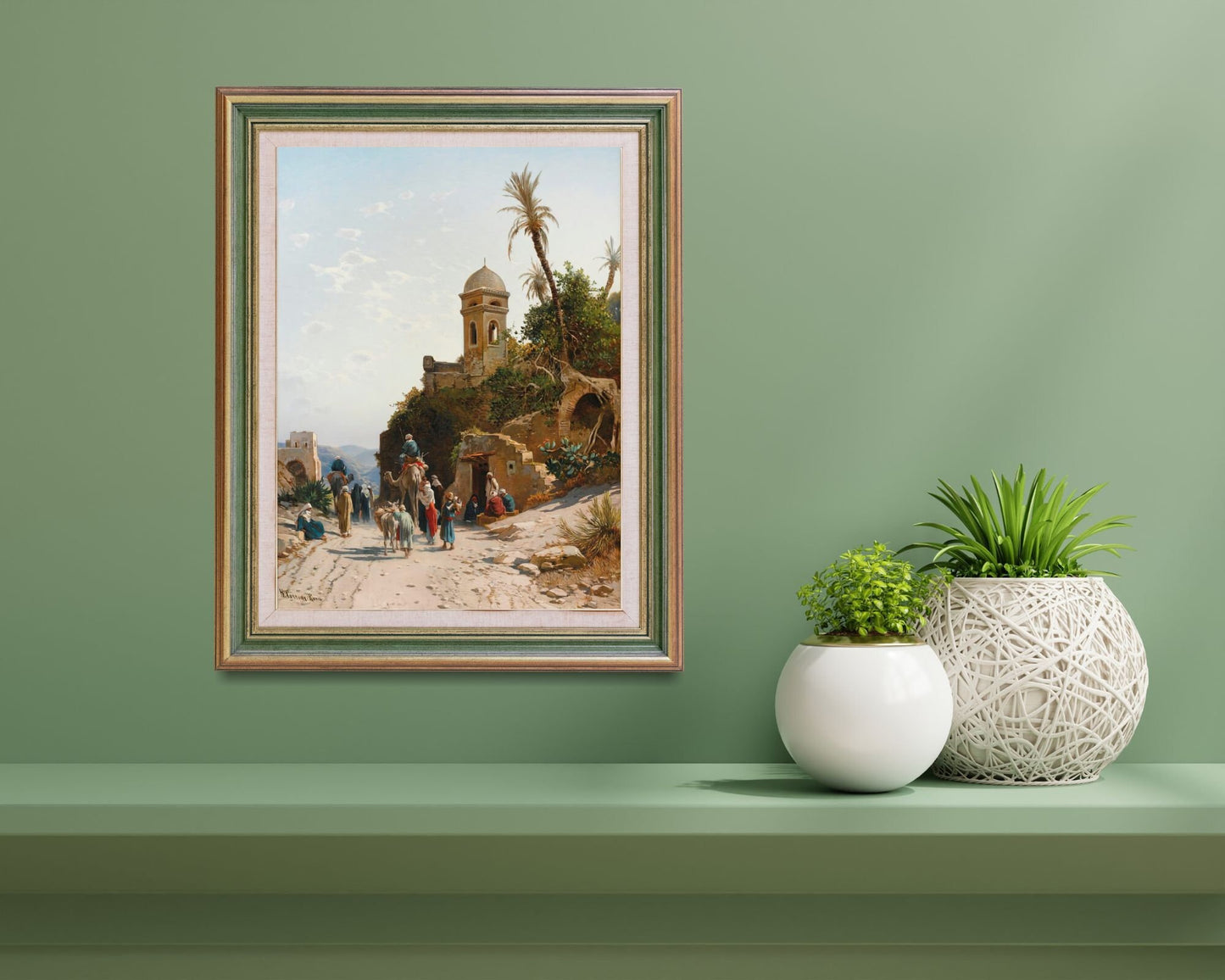 On the Road to Jerusalem Painting by Hermann David Art Print framed