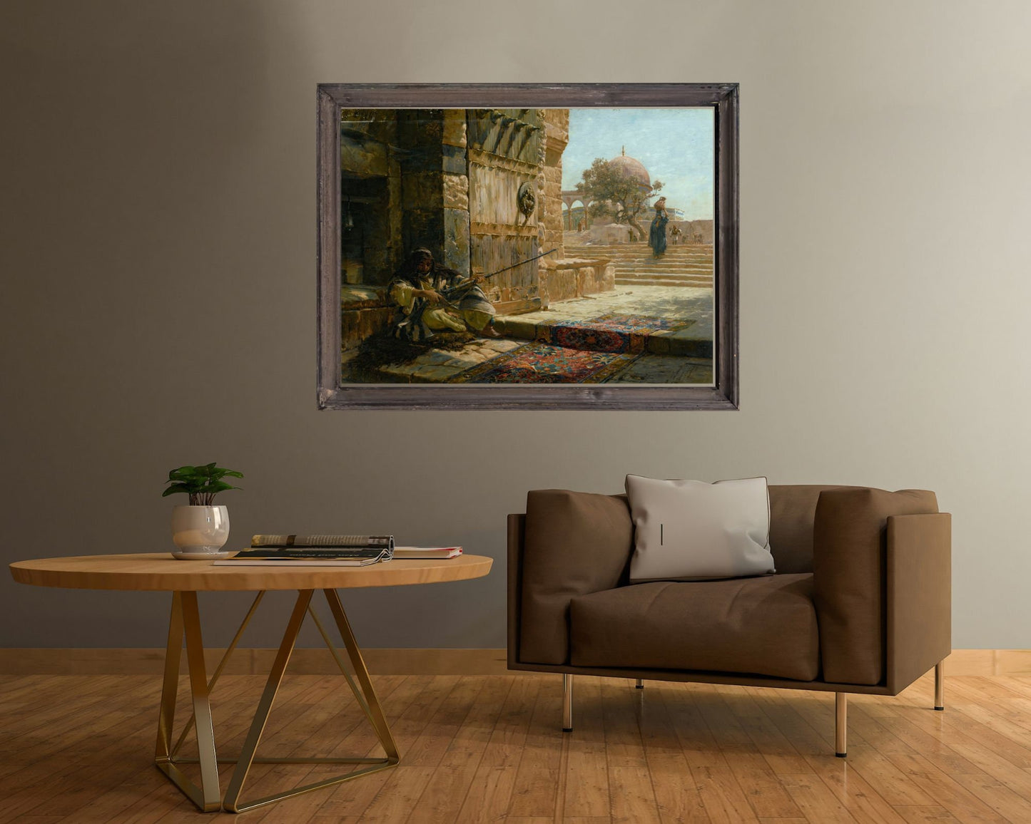 Sentinel at the Entrance by Gustav Bauernfeind Art Print Reproduction hanging in living room