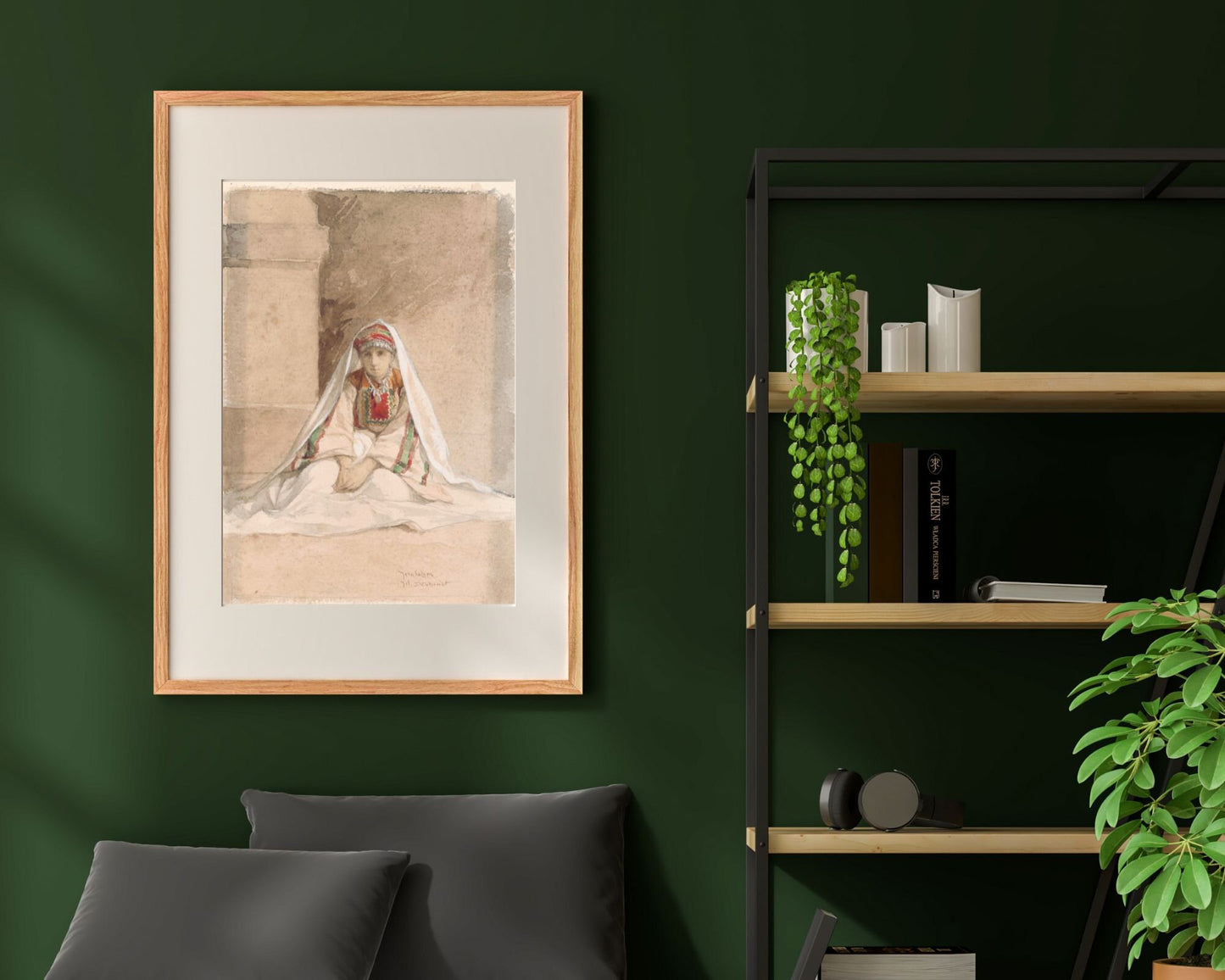 Girl From Jerusalem Painting by Juliaan De Vriendt Wall Art Print wood frame