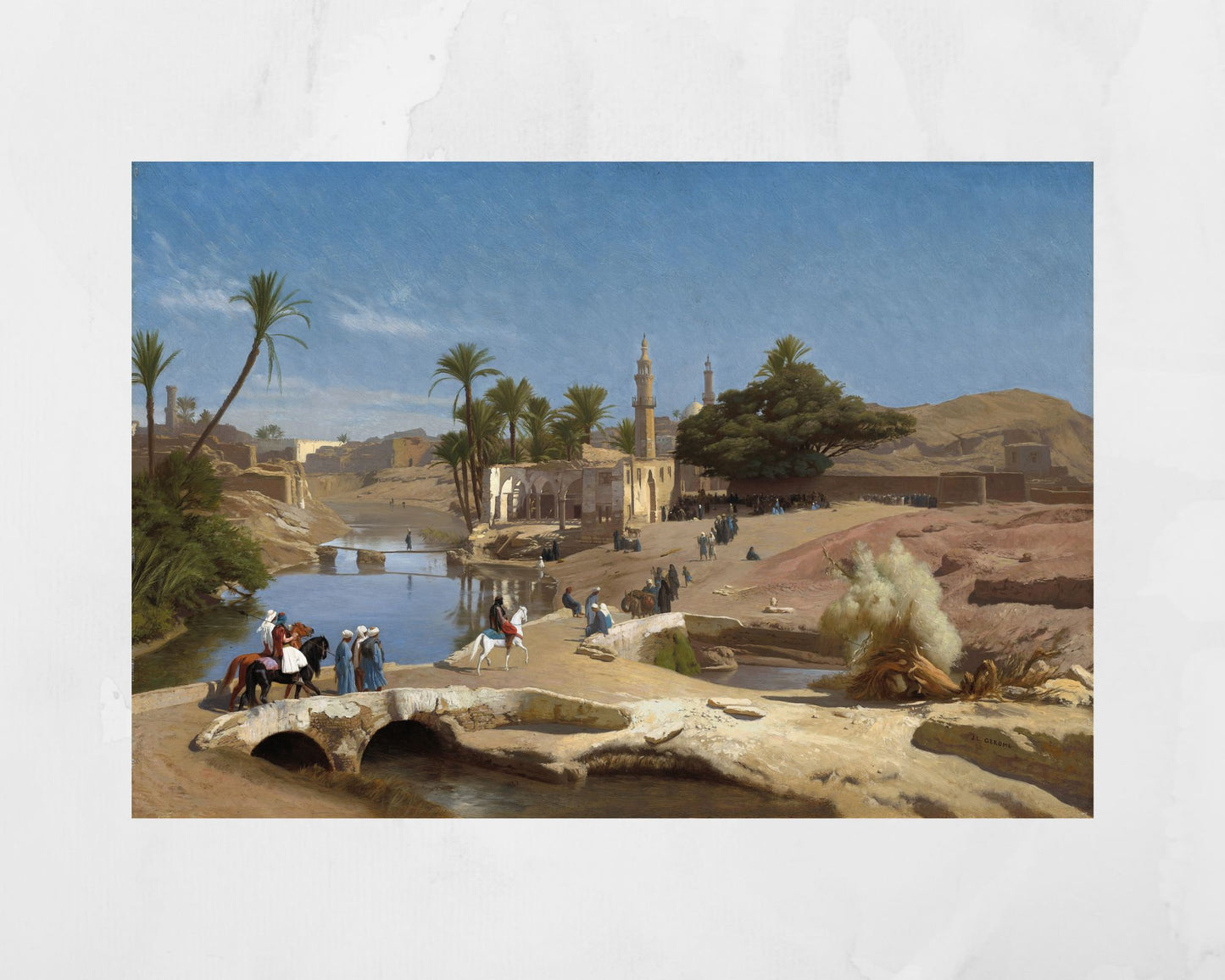 View from Medinat El-Fayoum by Jean Leon Gerome Art Print reproduction