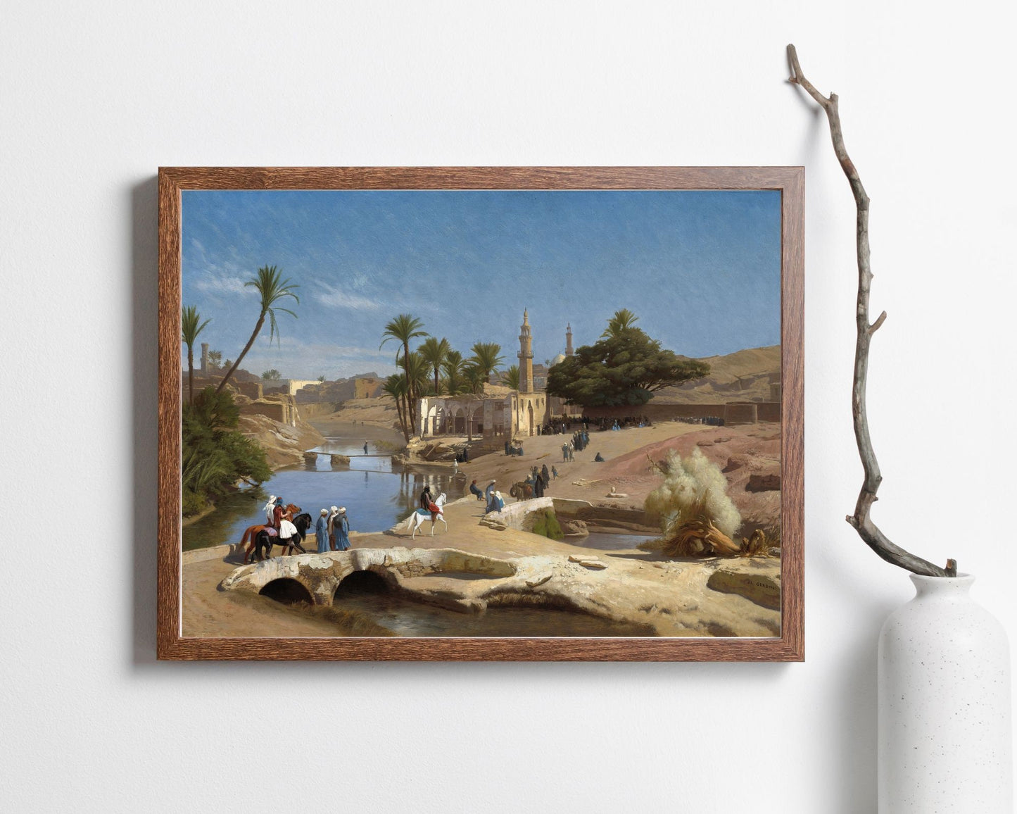 View from Medinat El-Fayoum by Jean Leon Gerome Art Print wood frame
