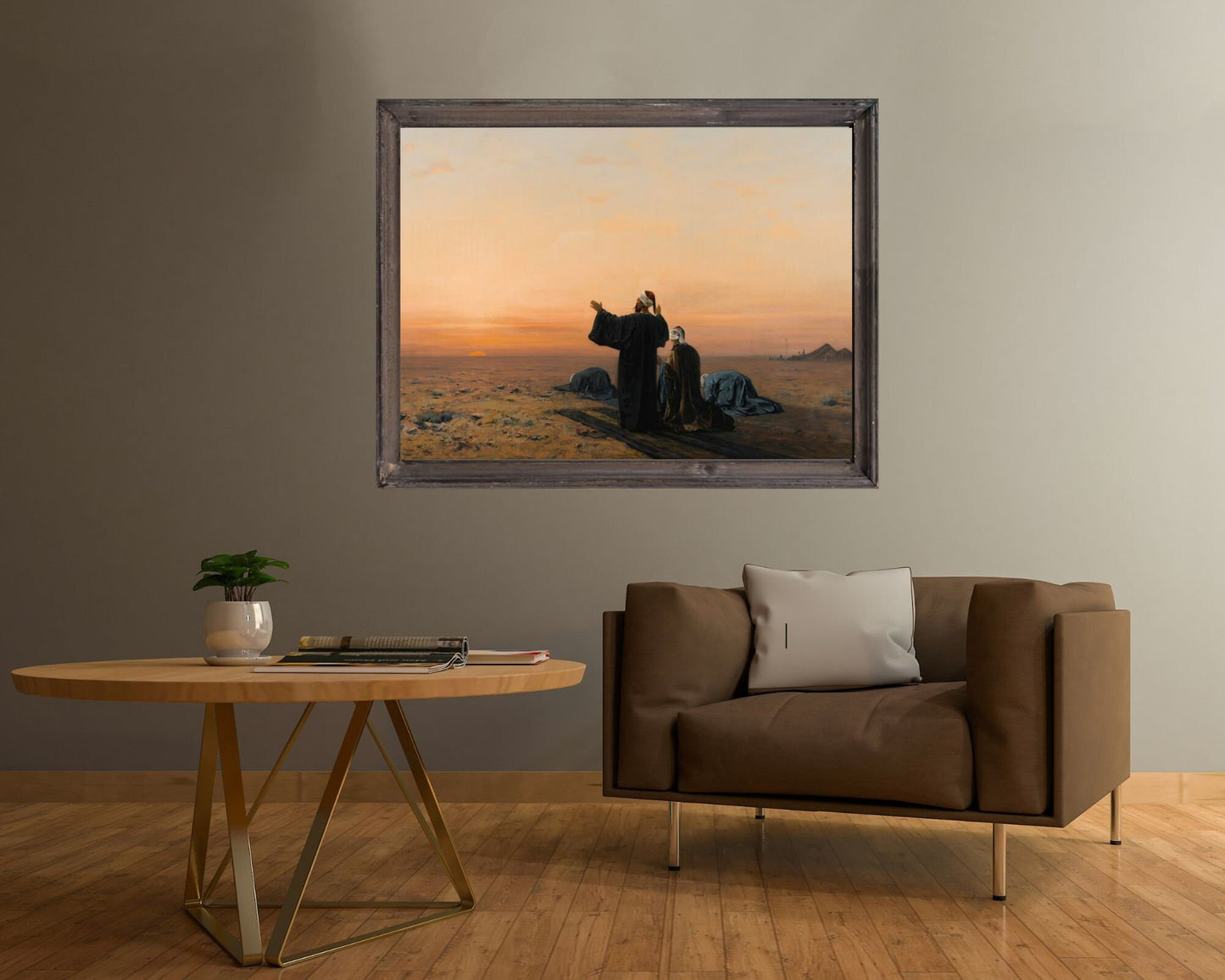Morning Prayers Painting by August Veillon Wall Art Print framed