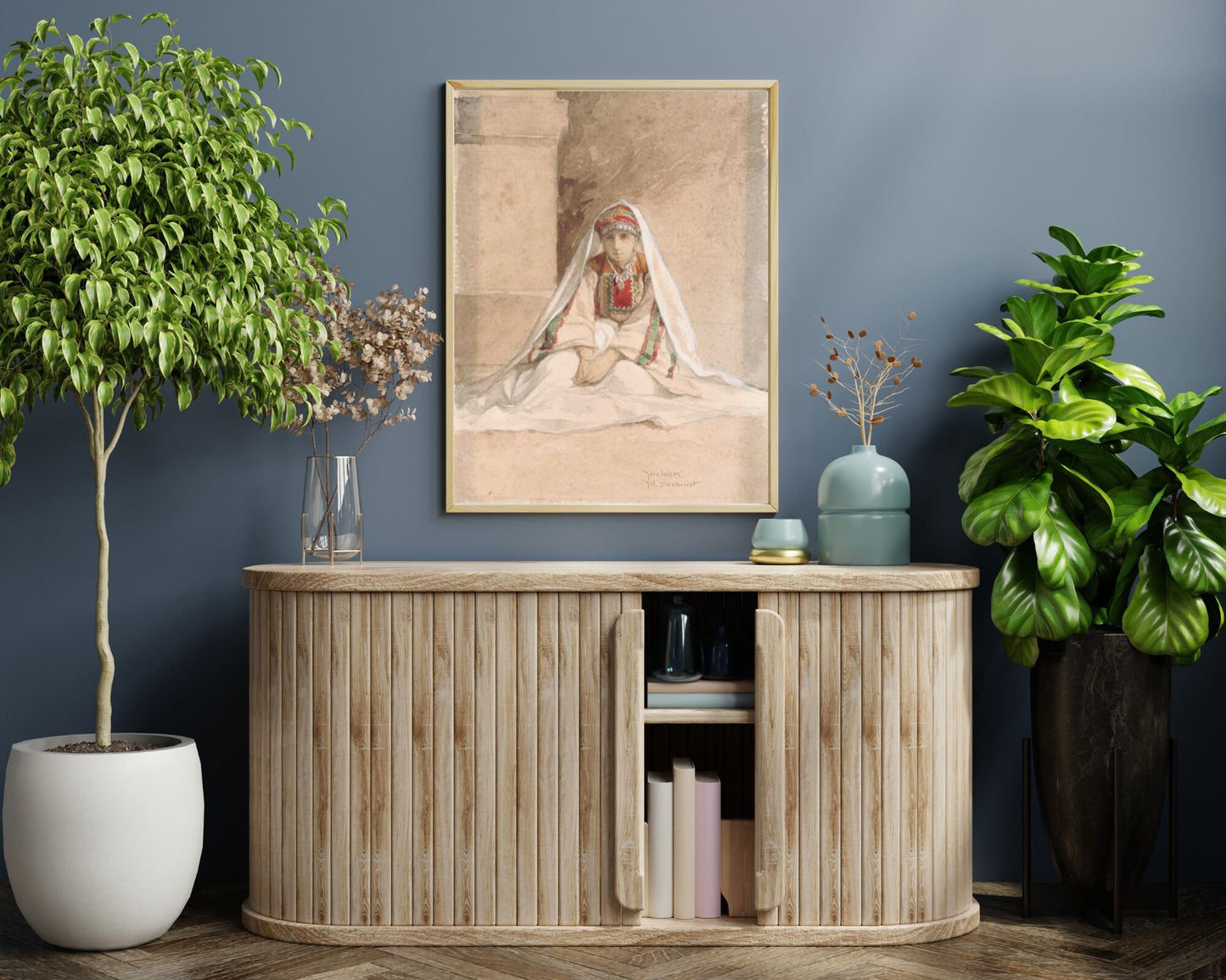 Girl From Jerusalem Painting by Juliaan De Vriendt Wall Art Print framed