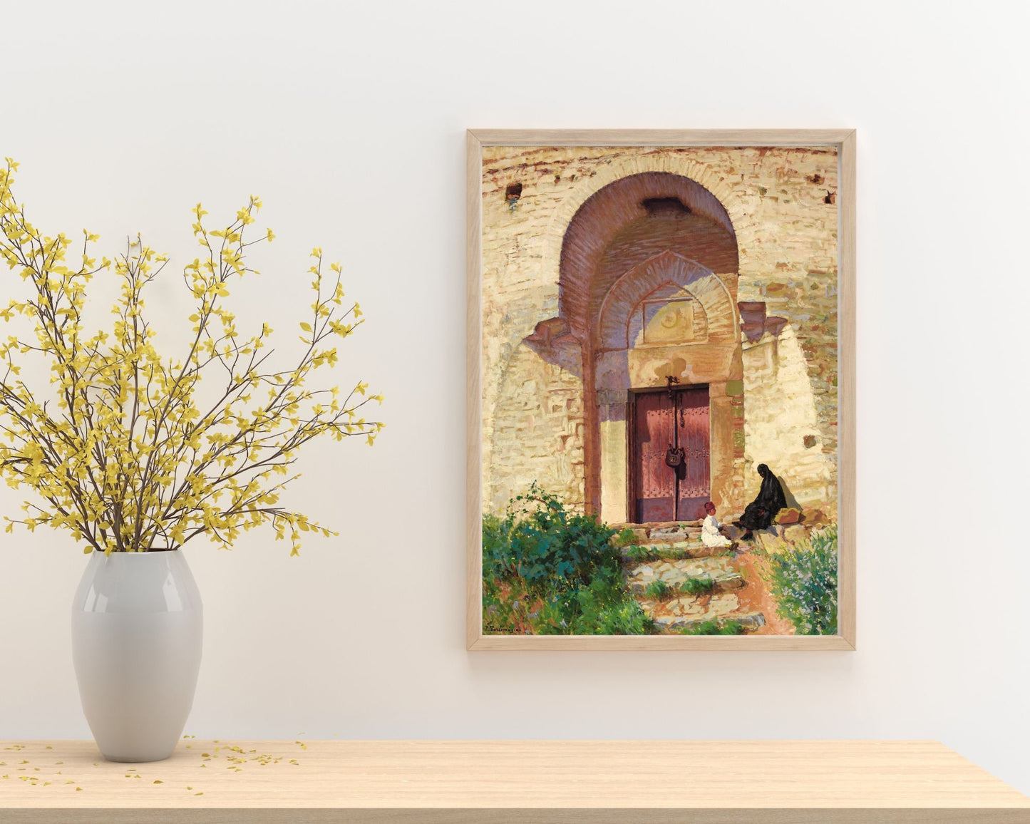 Entrance to the Mosque Painting by Panos Terlemezian Art Print