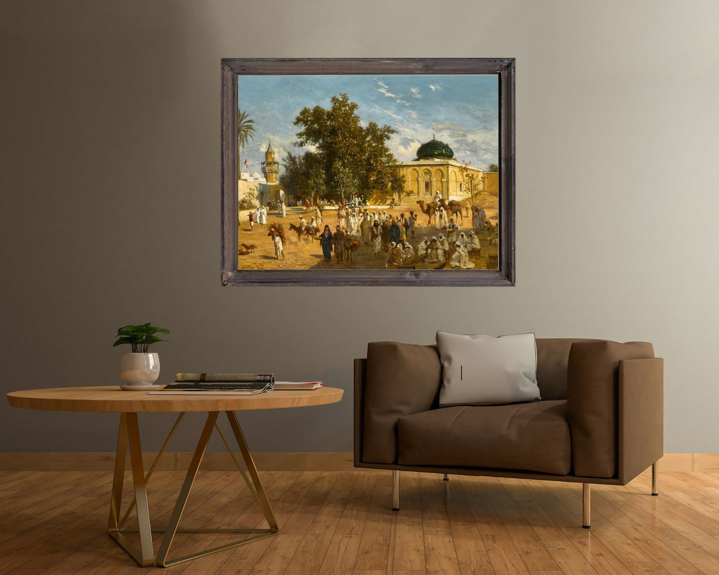 Dar el Ber, Tunis Painting by Ludwig Hans Art Print framed