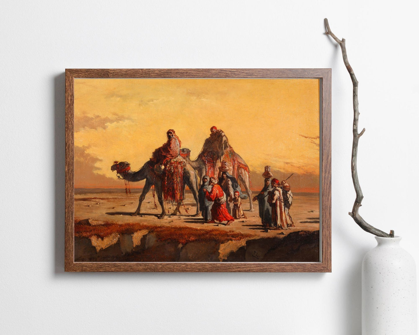 Desert Scene Painting by Francisco Lameyer Wall Art Print wood frame