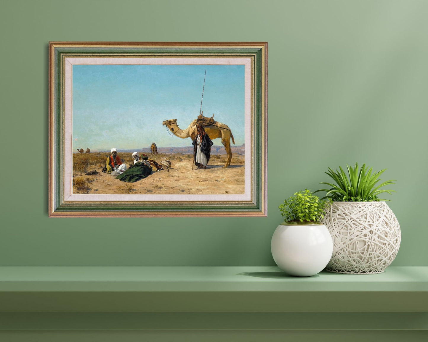Rest in the Syrian Desert Painting by Eugen Bracht Art Print framed