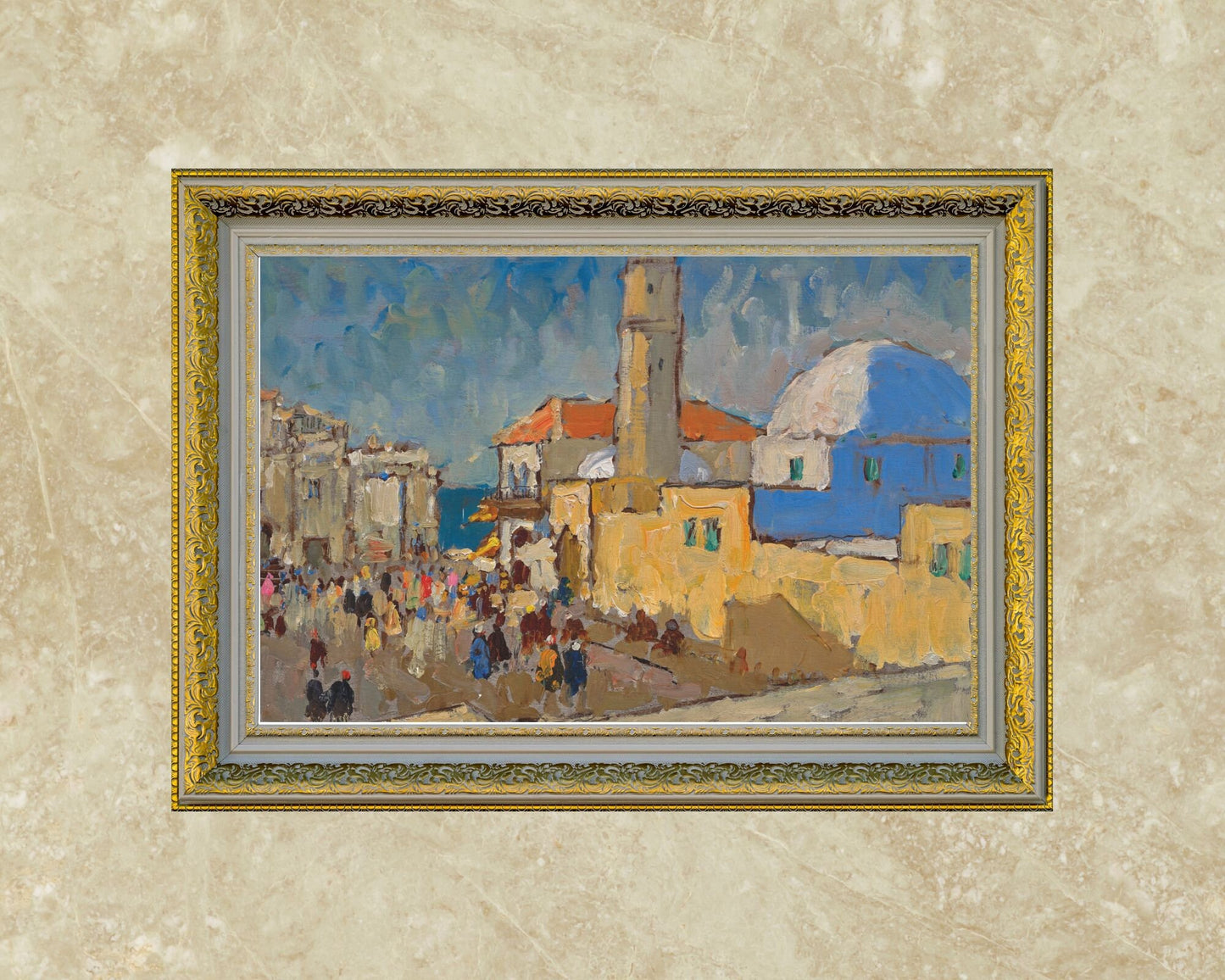A Mosque in Jaffa Painting by Konstantin Gorbatov Art Print framed