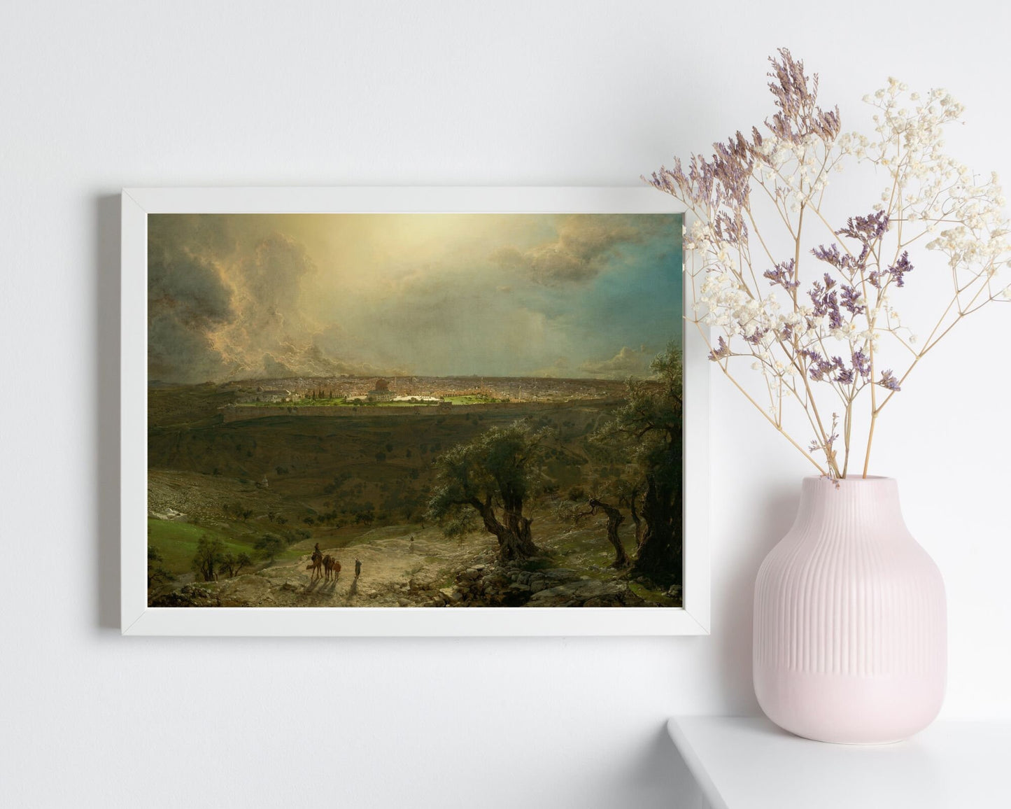 Jerusalem from the Mount of Olives Painting by Fredric Edwin Wall Art Print white frame
