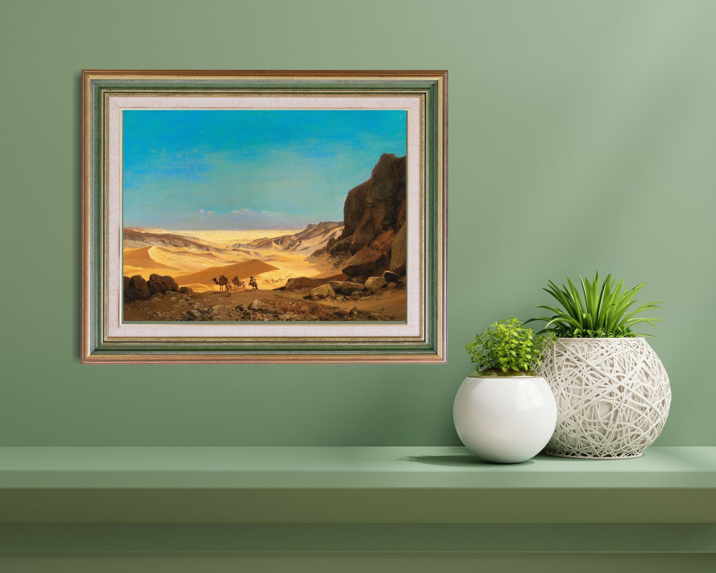 The Libyan Desert Painting by Carl Hasch Wall Art Print framed