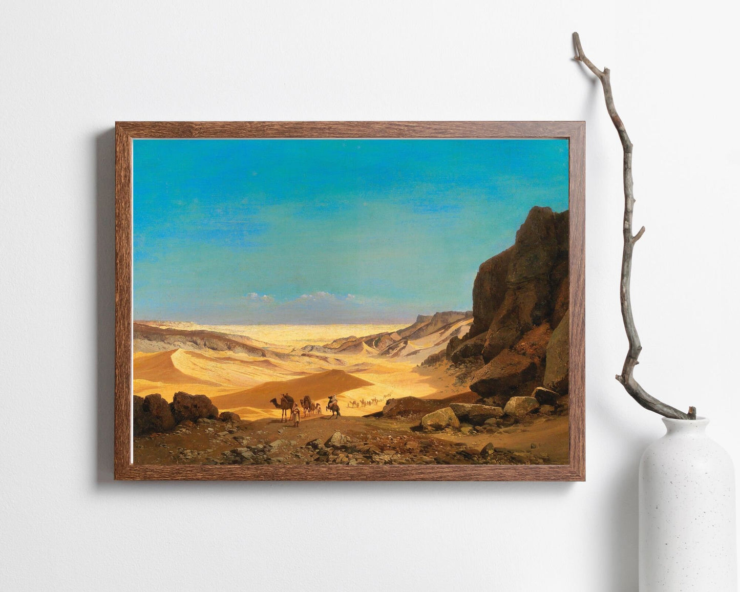 The Libyan Desert Painting by Carl Hasch Wall Art Print wood frame