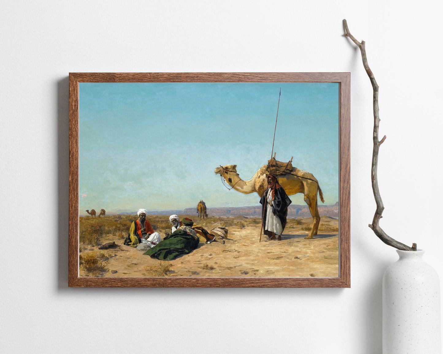 Rest in the Syrian Desert Painting by Eugen Bracht Art Print wood frame