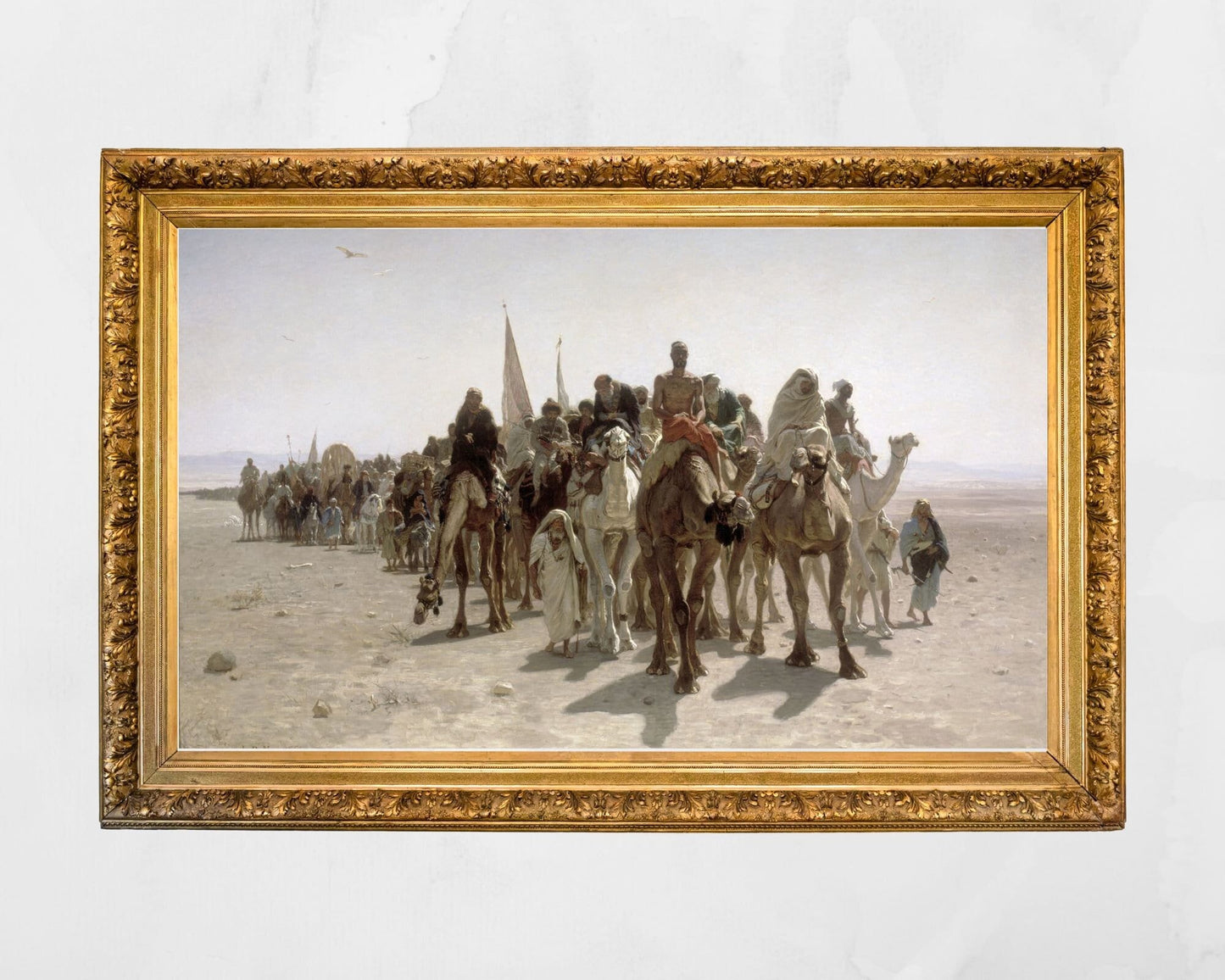 Pilgrims Going to Mecca by Leon Adolphe Auguste Wall Art Print gold frame