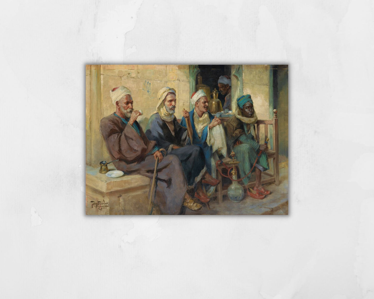Tea Time painting by Anton Binder Art Print Reproduction