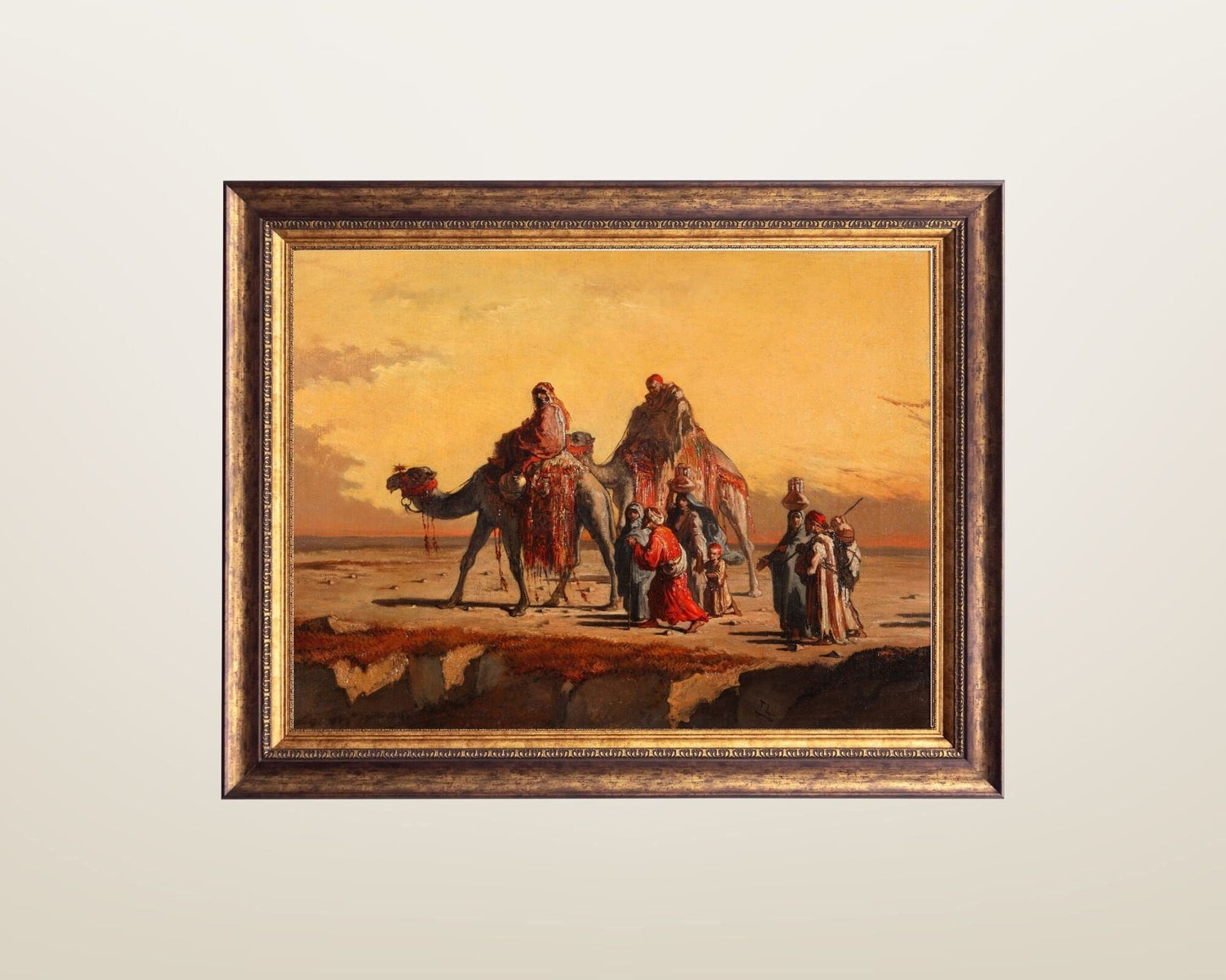 Desert Scene Painting by Francisco Lameyer Wall Art Print framed