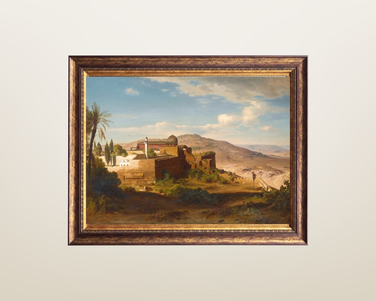 Al-Aqsa Mosque Jerusalem by August Loffler Art Print framed