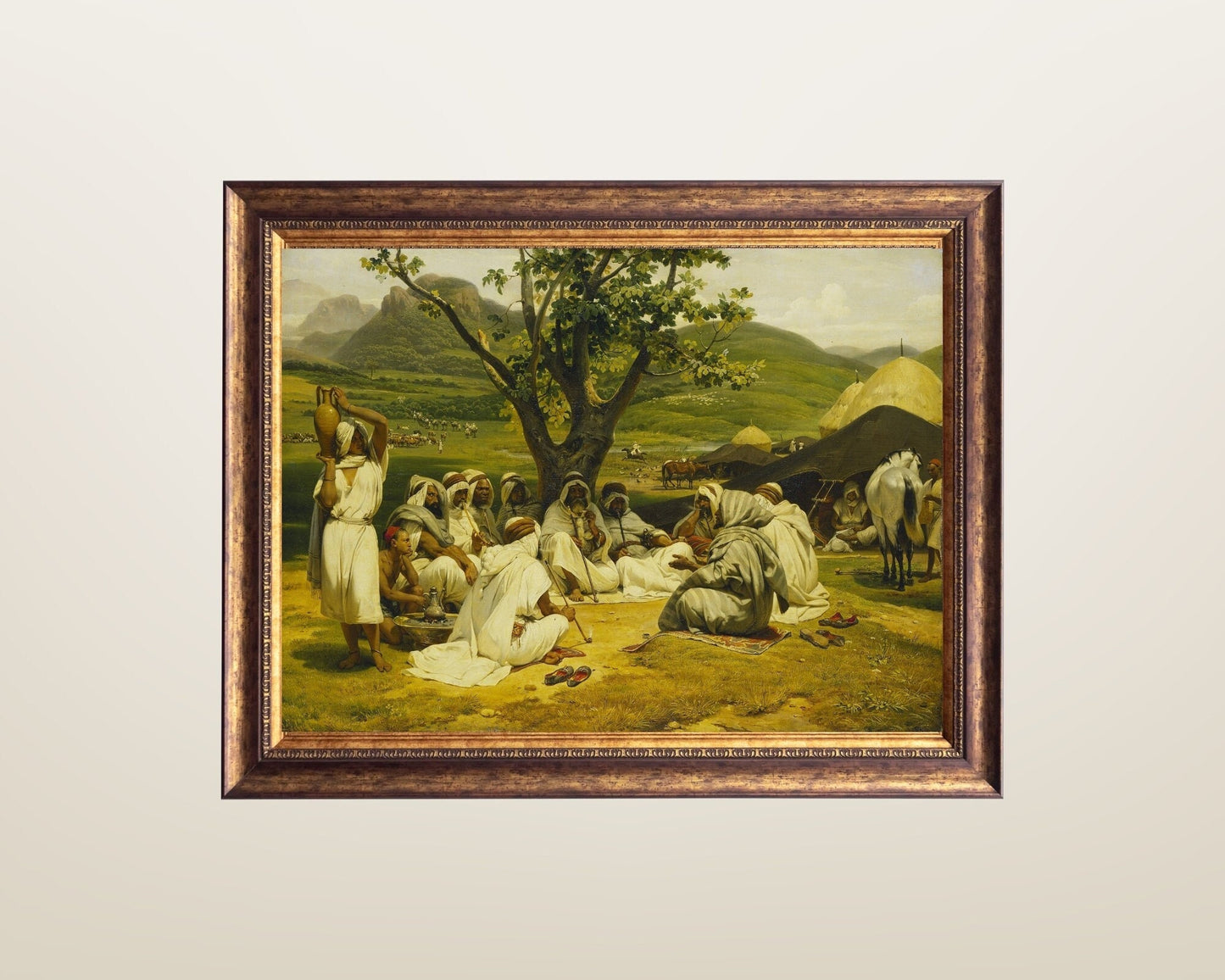 The Arab Tale Teller Painting by Horace Vernet Art Print framed