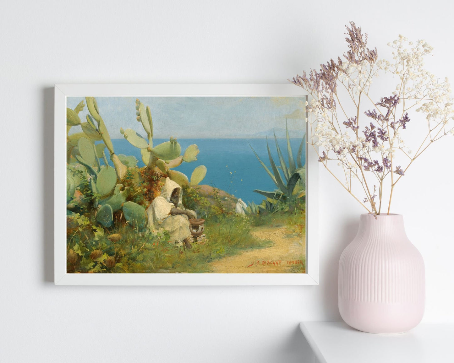 Moroccan Tangier Painting by Jean Discart Wall Art Print white frame