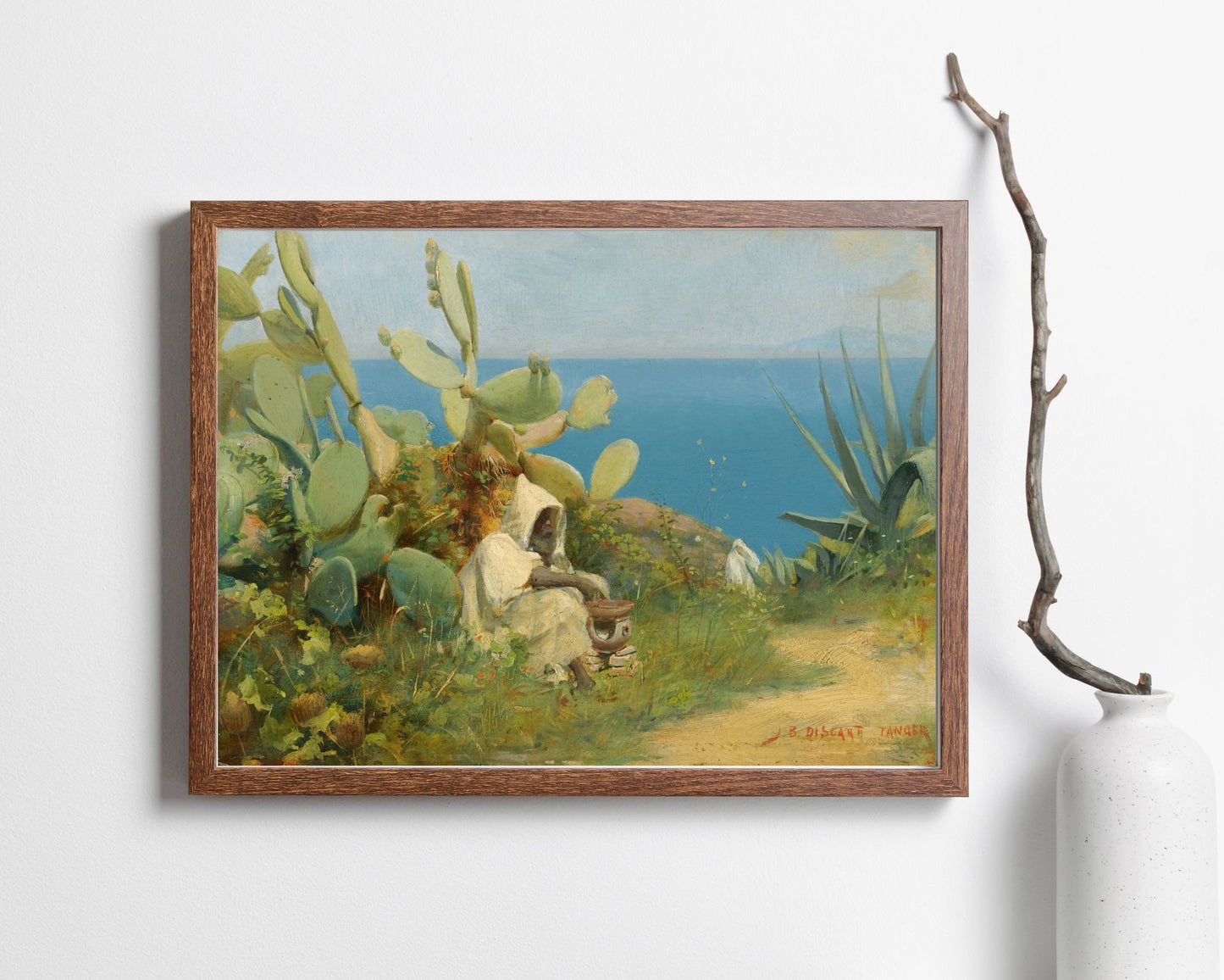 Moroccan Tangier Painting by Jean Discart Wall Art Print wood frame