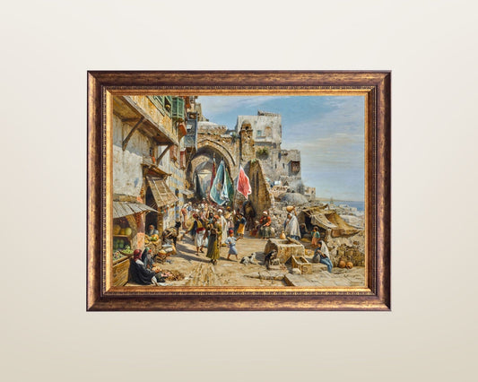 A Procession in Jaffa Painting by Gustav Baurenfiend Wall Art Print