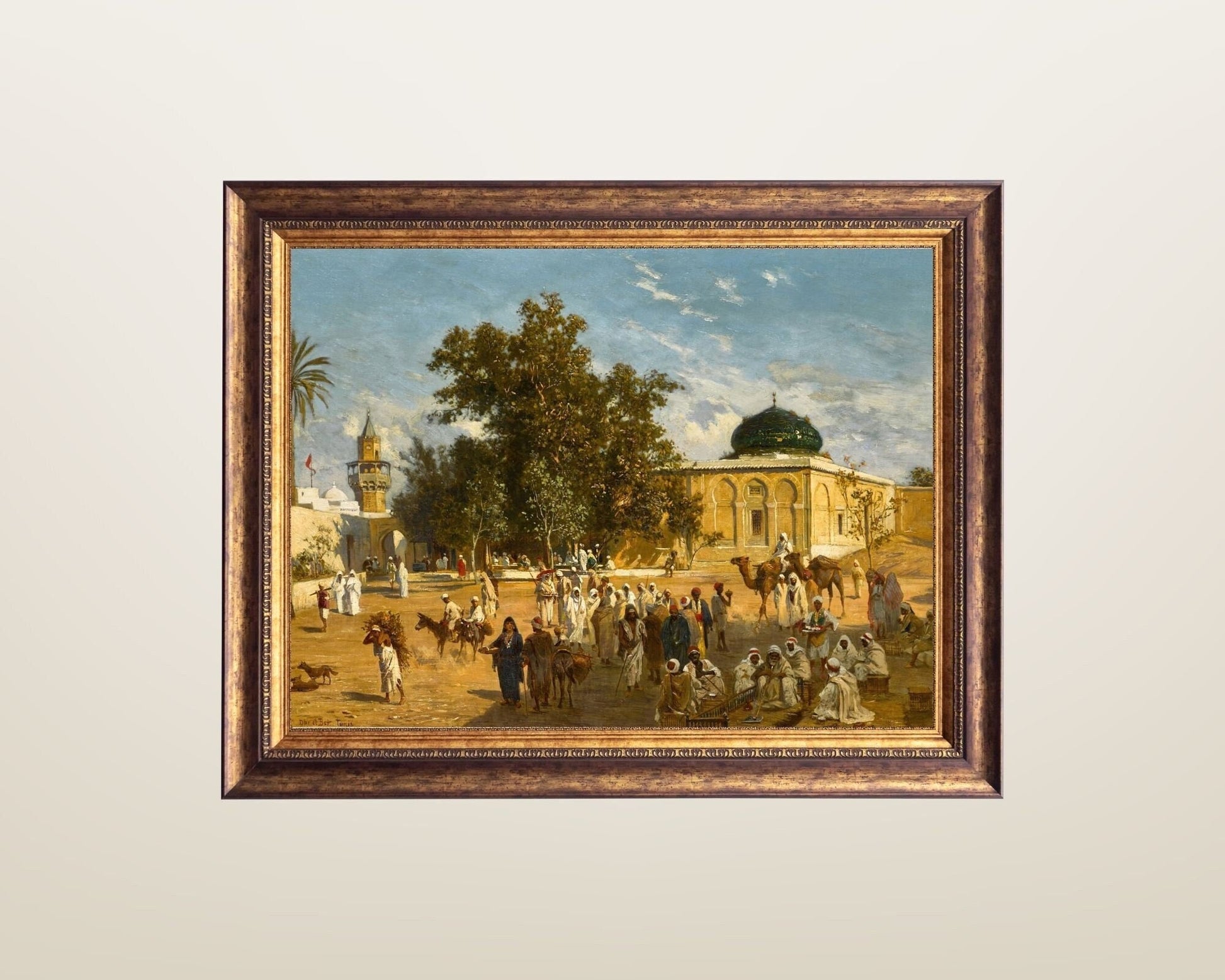 Dar el Ber, Tunis Painting by Ludwig Hans Art Print framed
