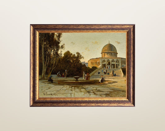 Dome of the Rock Painting by Hermann Corrodi Wall Art Print