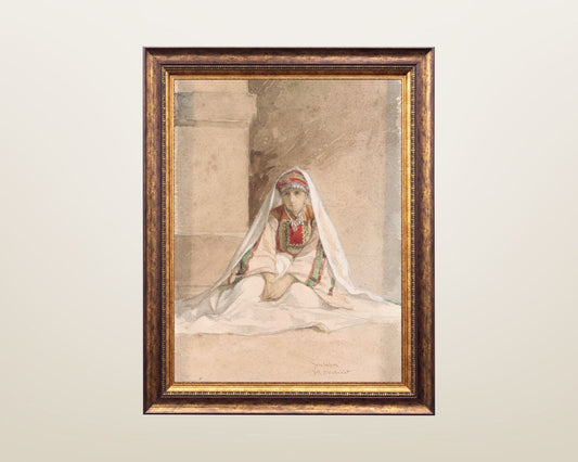 Girl From Jerusalem Painting by Juliaan De Vriendt Wall Art Print