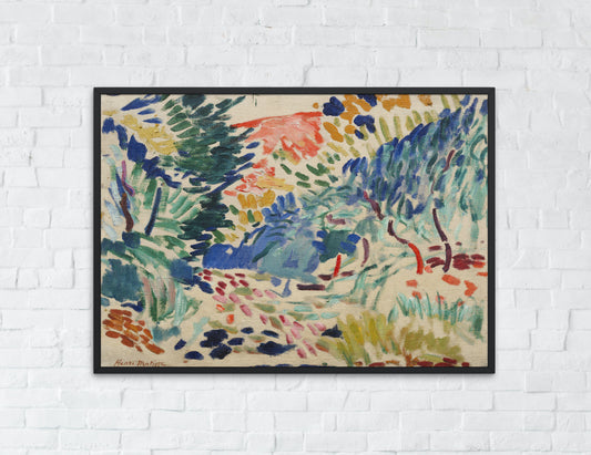 Henri Matisse - Landscape at Collioure art print reproduction framed hanging on wall