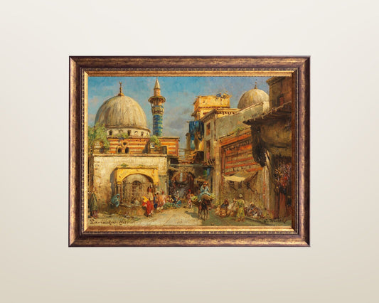 Market in Damascus Paint by Carl Wuttke Wall Art Print