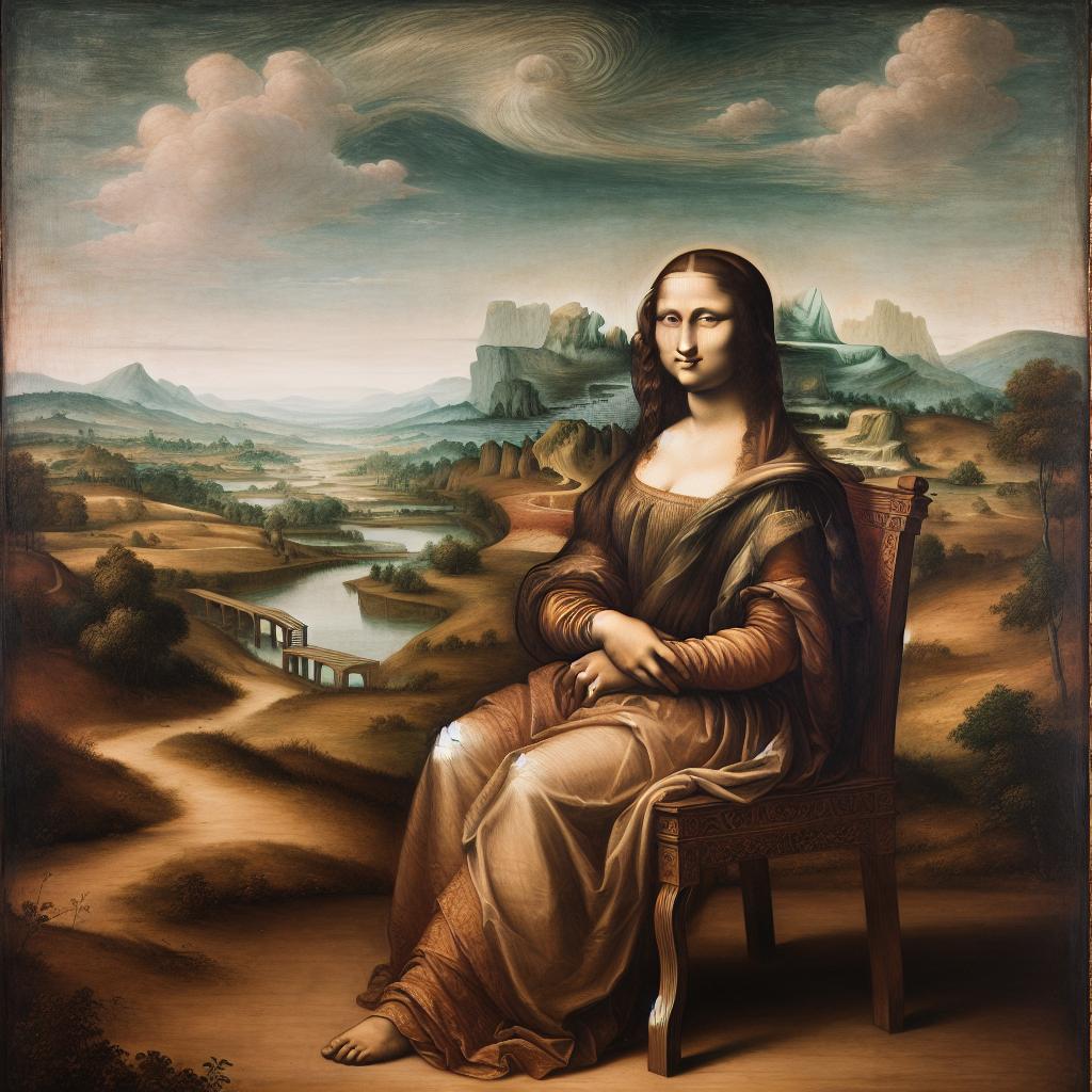Ai Generated Art Painting Mona Lisa painting by Leonardo da Vinci