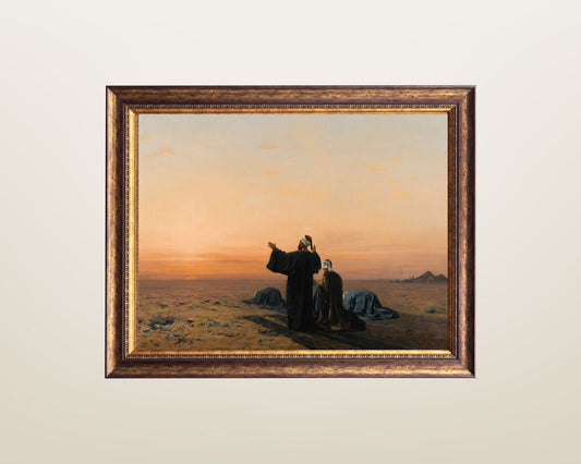 Morning Prayers Painting by August Veillon Wall Art Print