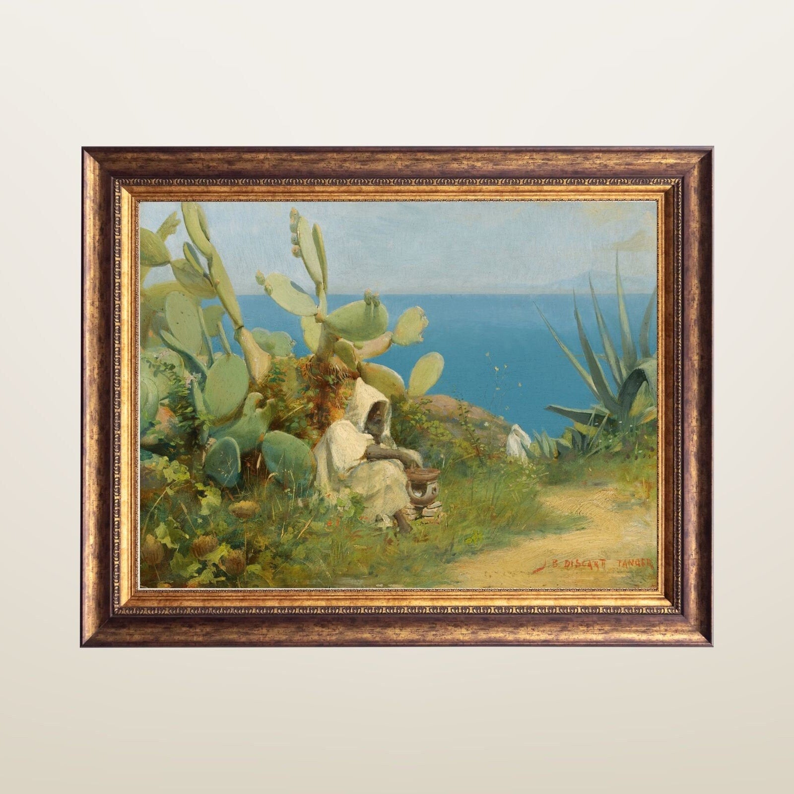 Moroccan Tangier Painting by Jean Discart Wall Art Print framed