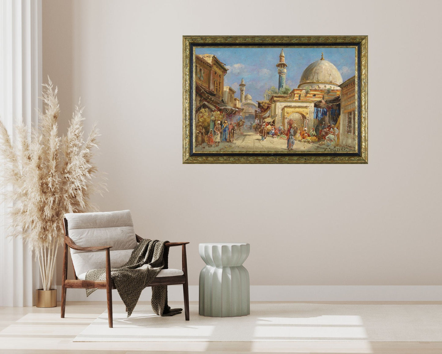 Orientalist Street syria by Carl Wuttke Art print reproduction framed 