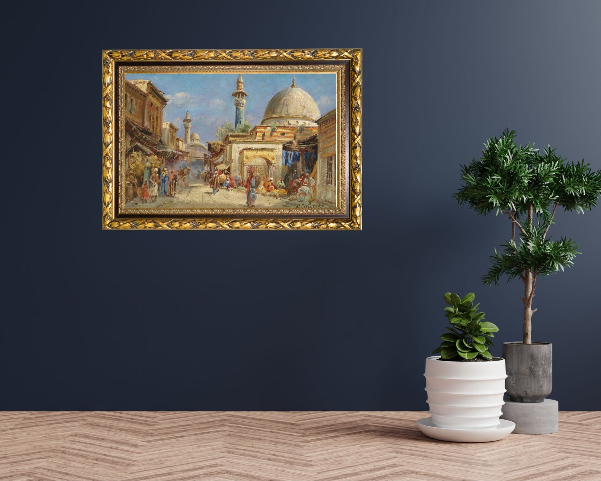 Orientalist Street syria by Carl Wuttke Art print reproduction framed large