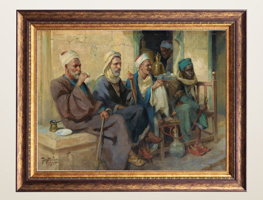 Tea Time painting by Anton Binder Art Print Reproduction