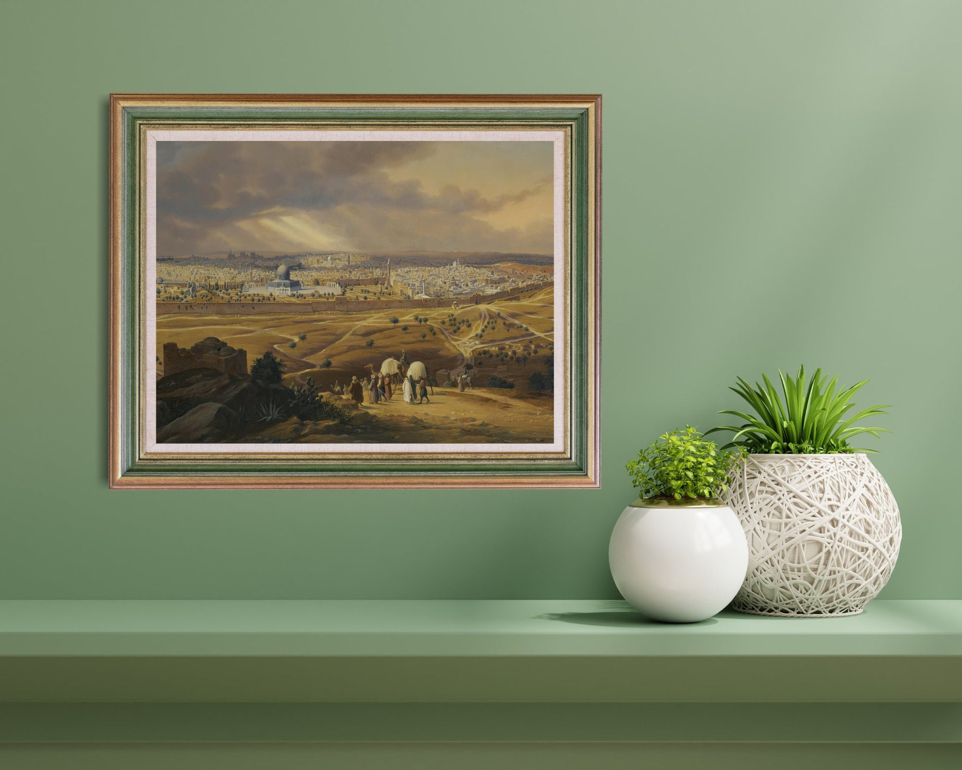 View of Jerusalem painting by Hubert Sattler Art Print