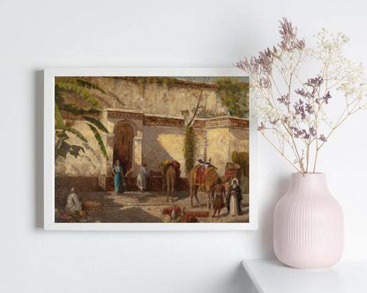 Arab Street Scene by William Gifford Art Print white framed