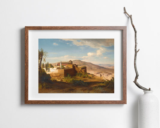 Al-Aqsa Mosque Jerusalem by August Loffler Art Print hanging on wall 