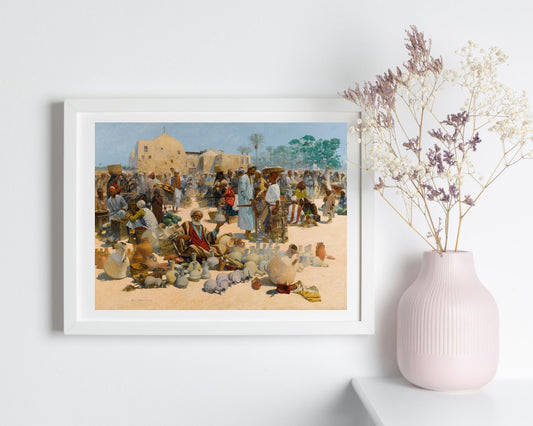 The Pottery Seller by Alphons Leopold Art Print Reproduction white frame