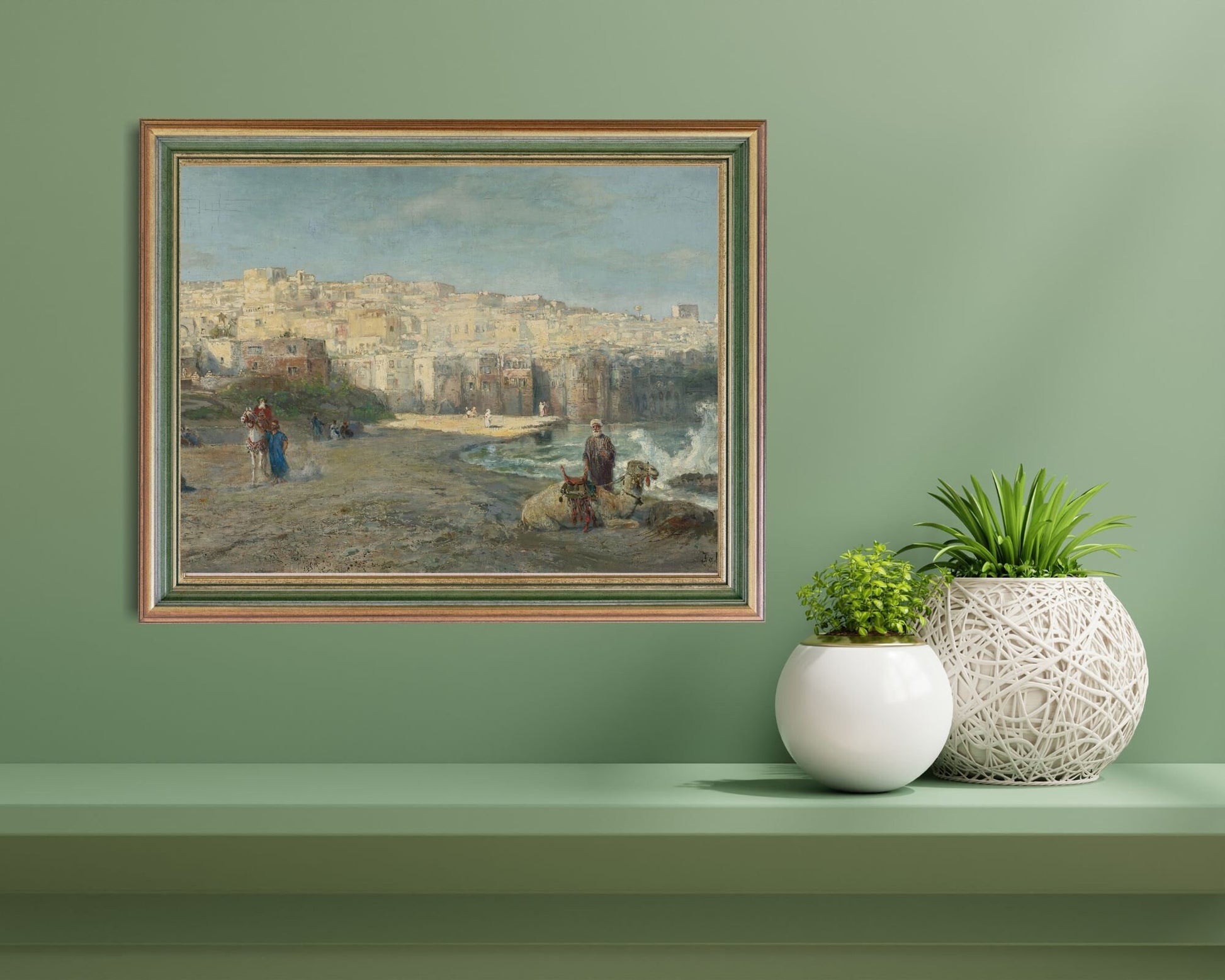 A Port of Jaffa Painting by Pierre Tetar Art Print 
